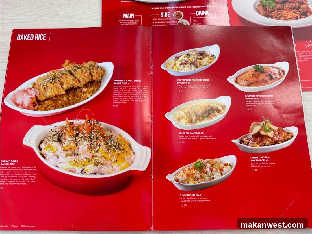 Baked Rice Menu