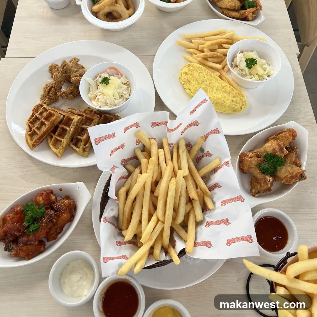 Table with various food items