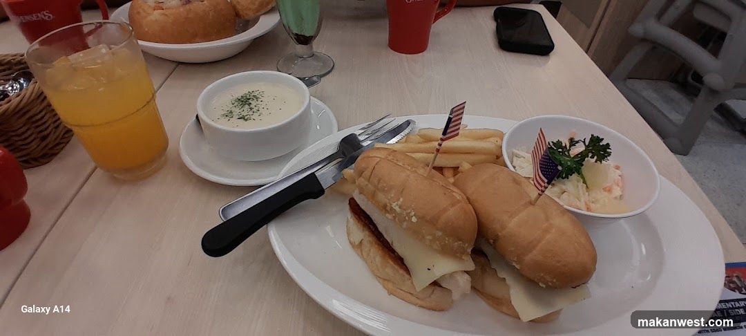 Sandwich Meal with Soup and Drink