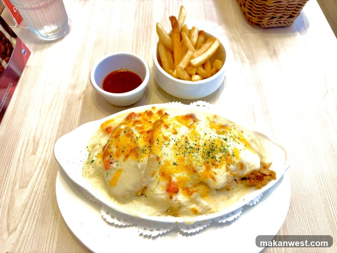Baked Dish with Fries and Dip