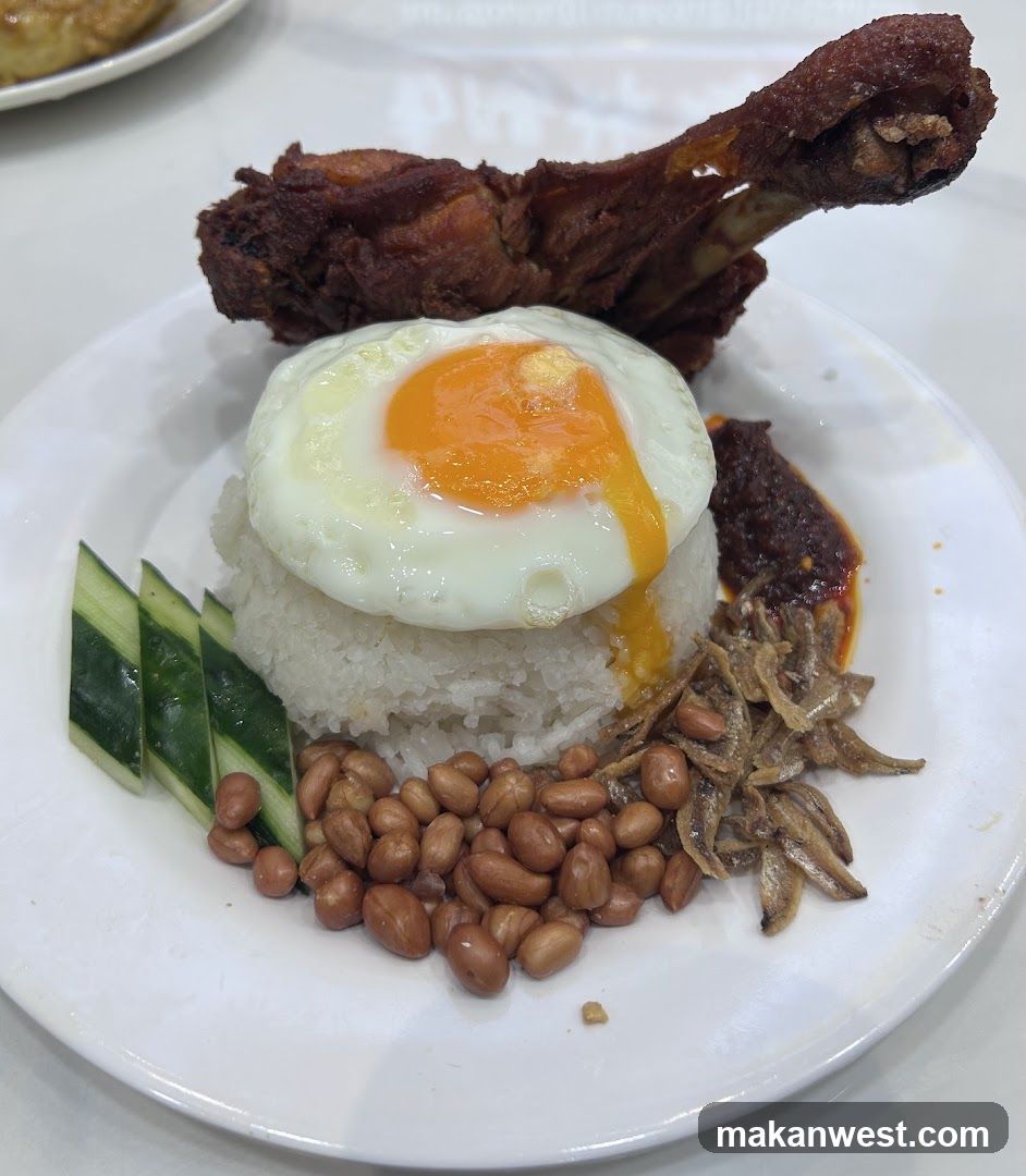 Nasi Lemak with Fried Chicken