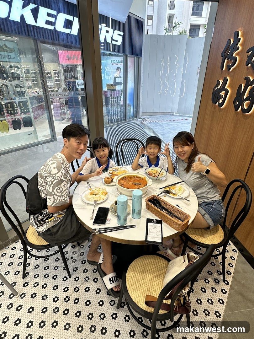 Family enjoying a meal at a restaurant