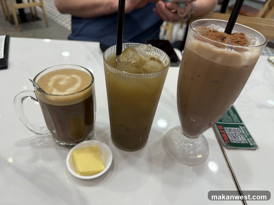 Three drinks on a table