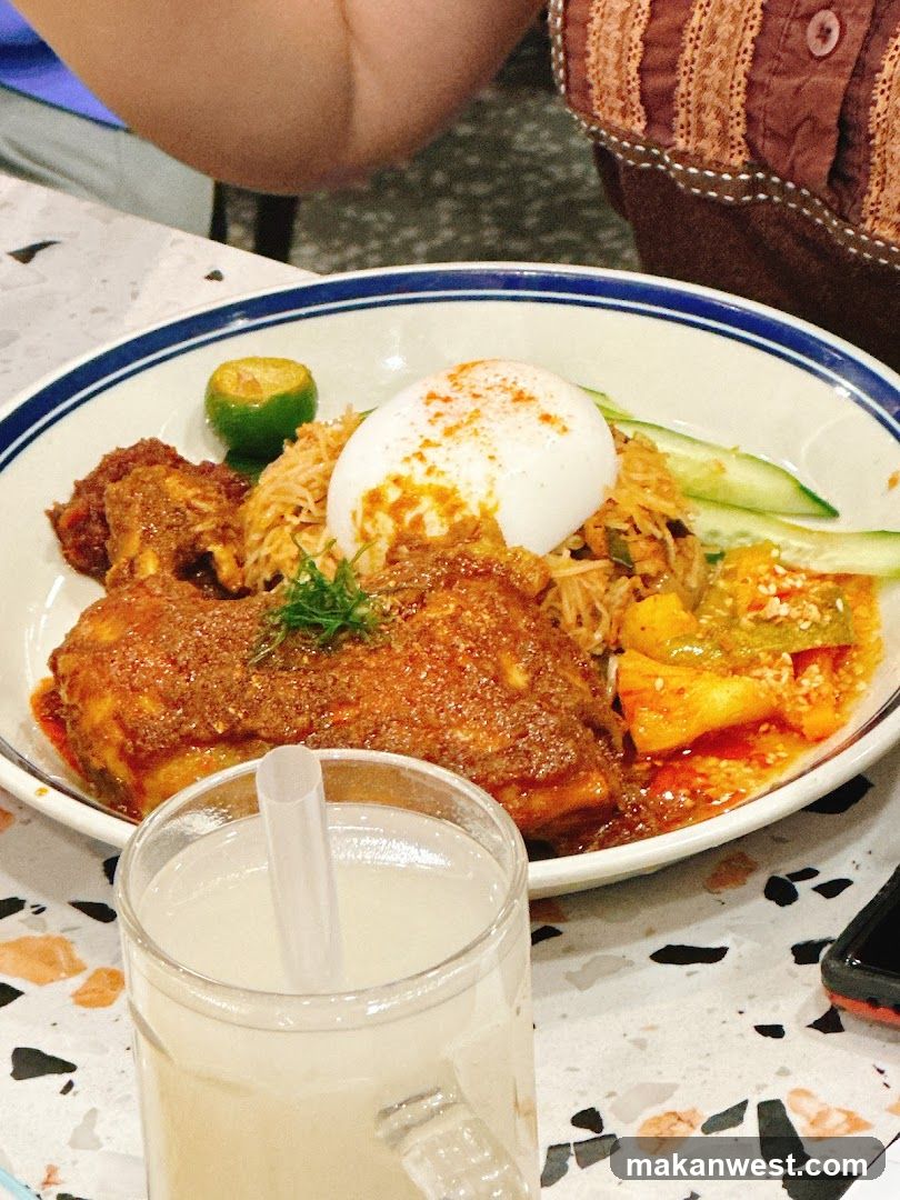 Nasi Lemak with Chicken and Egg