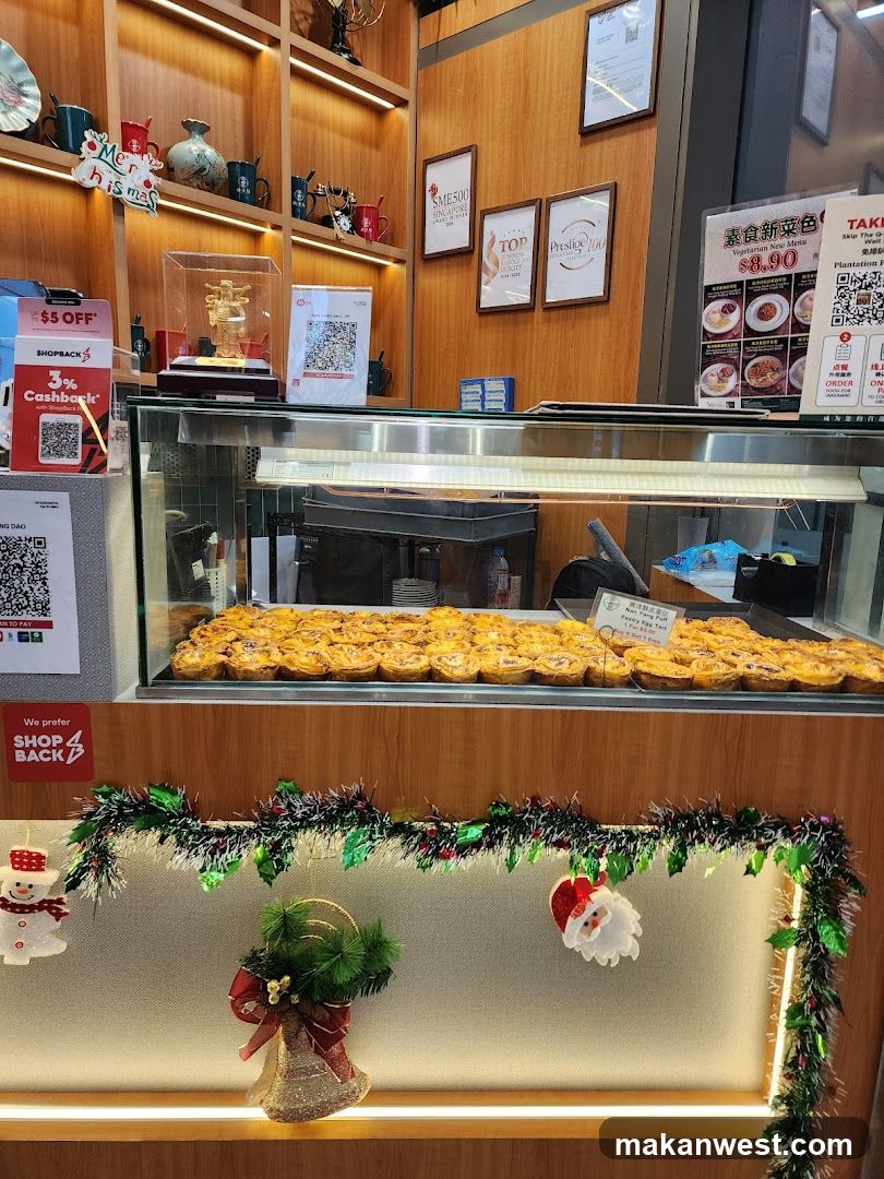 Pastry Display with Christmas Decorations