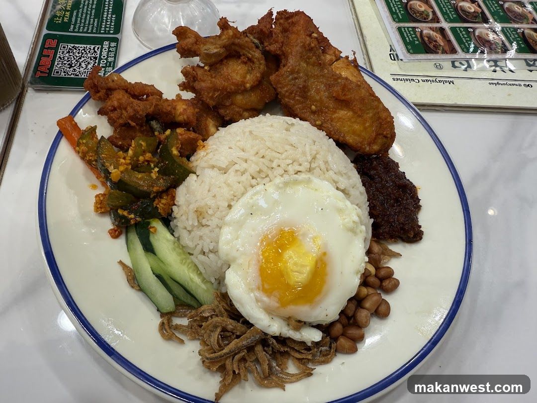 Nasi Lemak with Fried Chicken