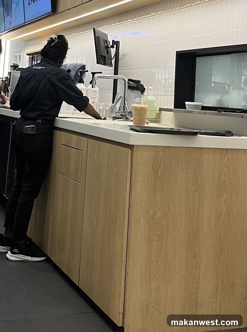 Barista preparing a drink