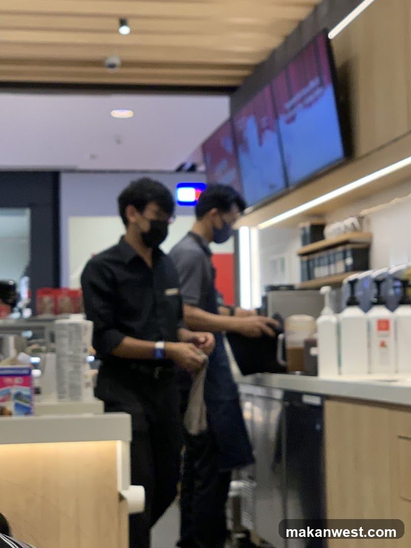 Baristas preparing drinks