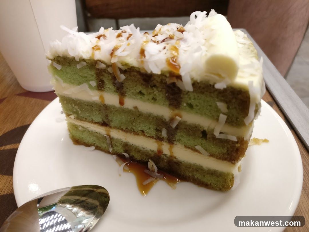 Slice of Green Layer Cake