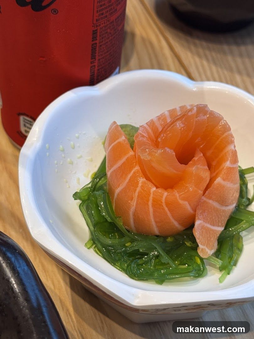 Salmon Sashimi with Seaweed Salad