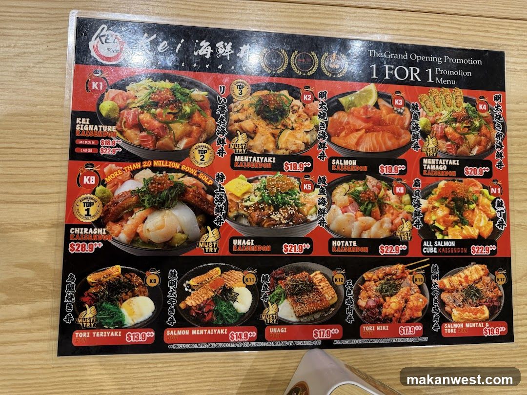 Grand Opening Promotion 1 FOR 1 Menu
