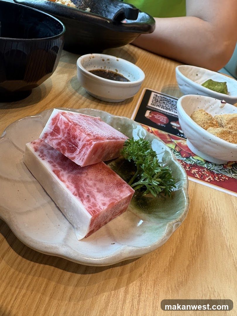 Raw Meat Slices with Garnish