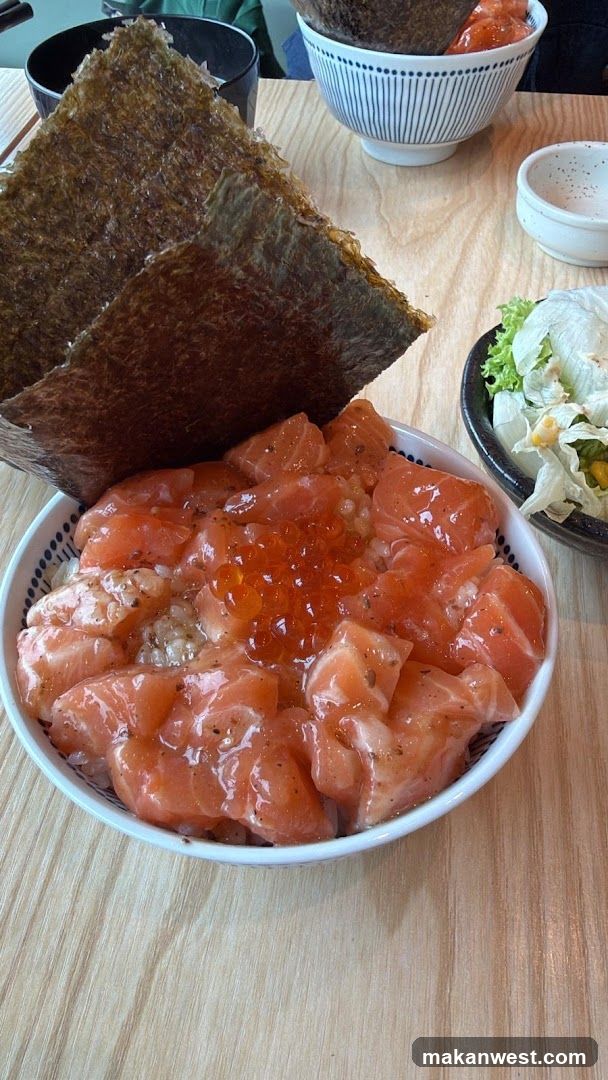 Salmon Donburi with Ikura