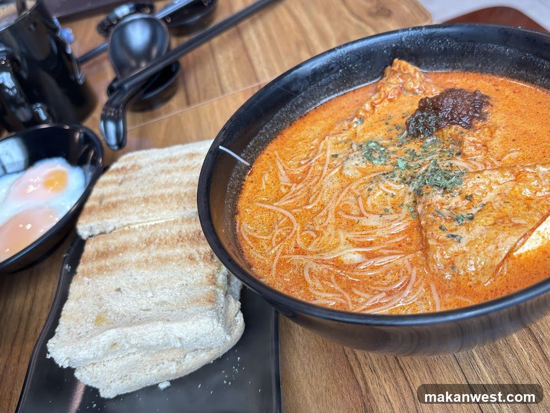 Laksa with Toast and Soft-Boiled Eggs