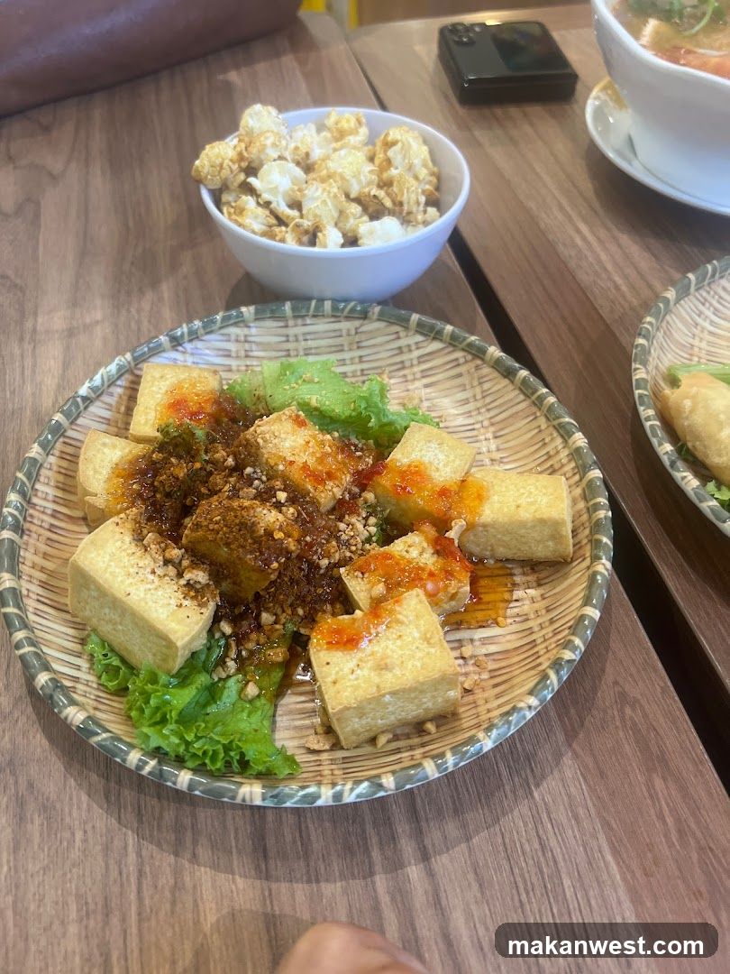 Fried Tofu and Popcorn