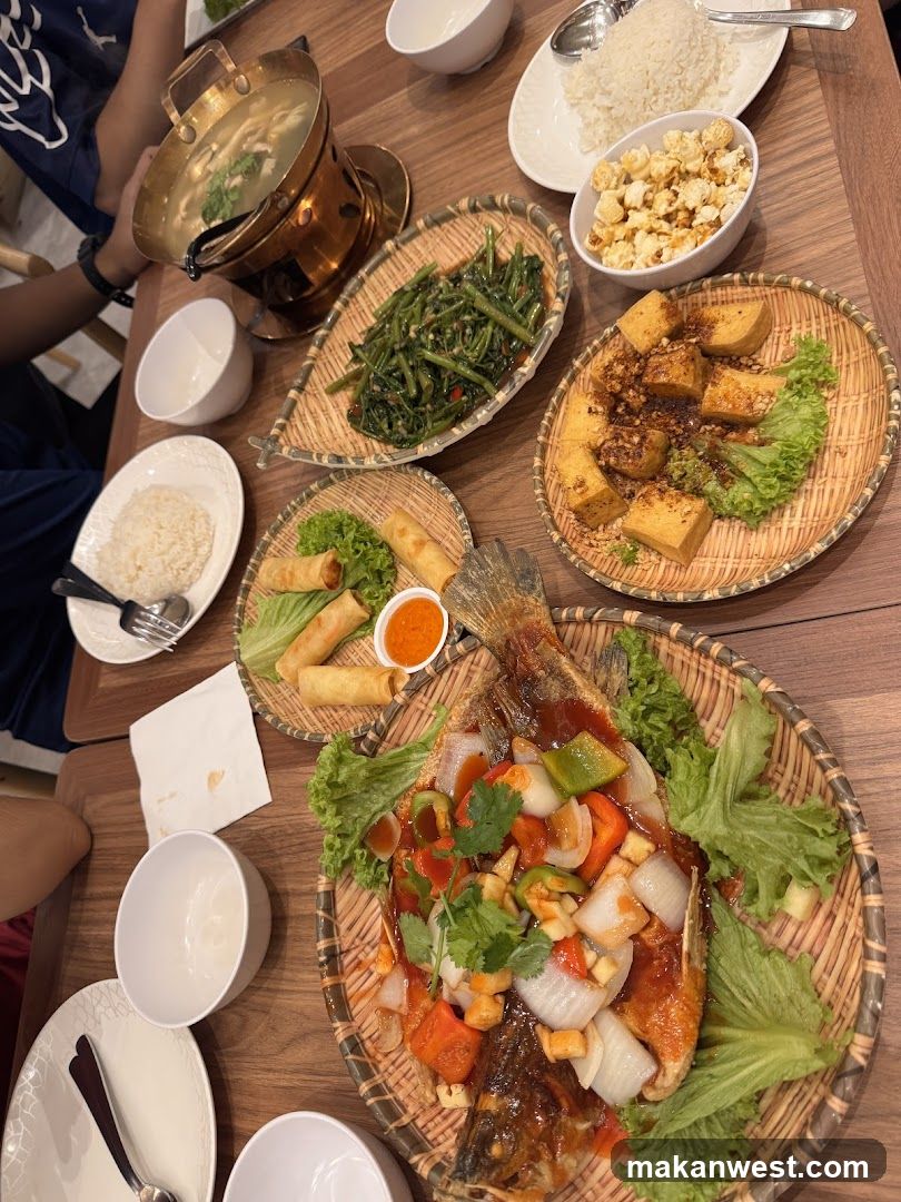 Table with various dishes