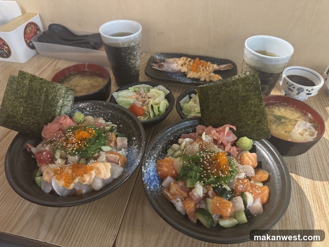 Two Chirashi Bowls with Sides