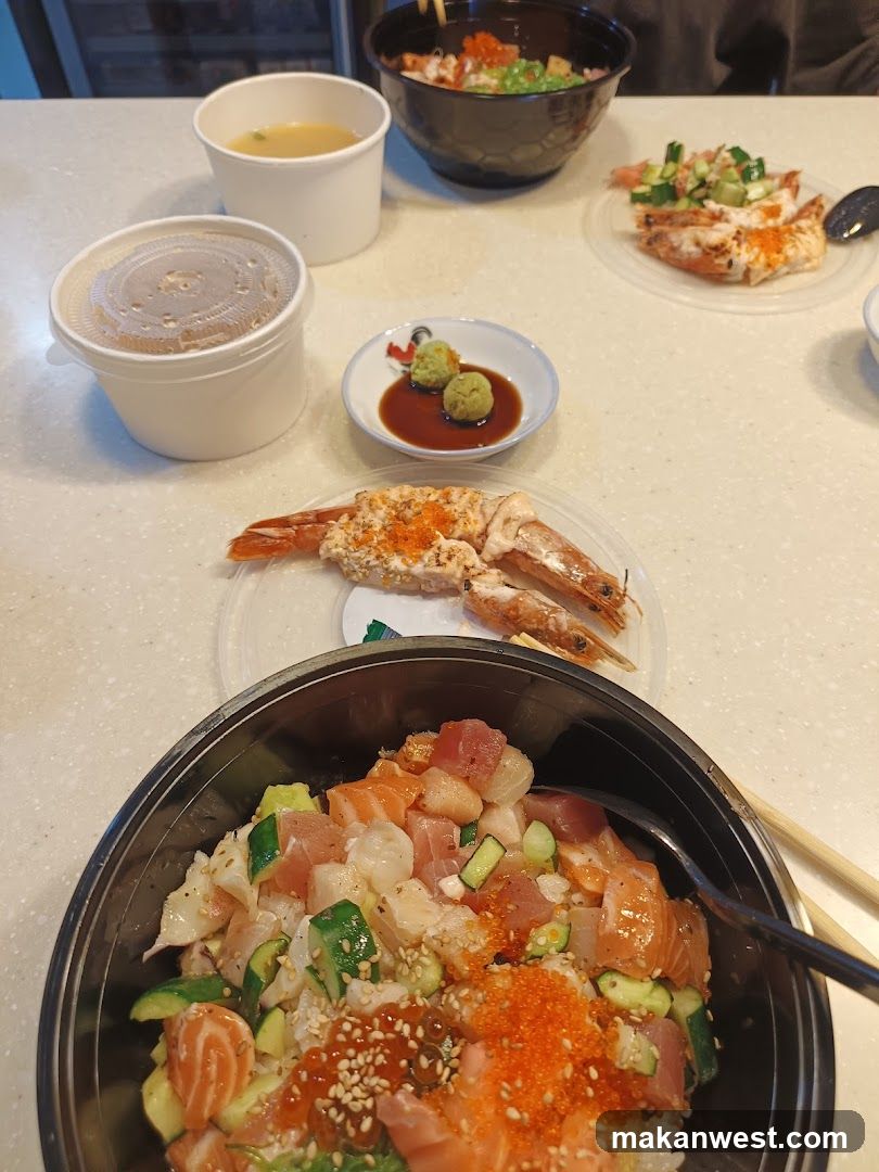 Sashimi Bowl and Shrimp