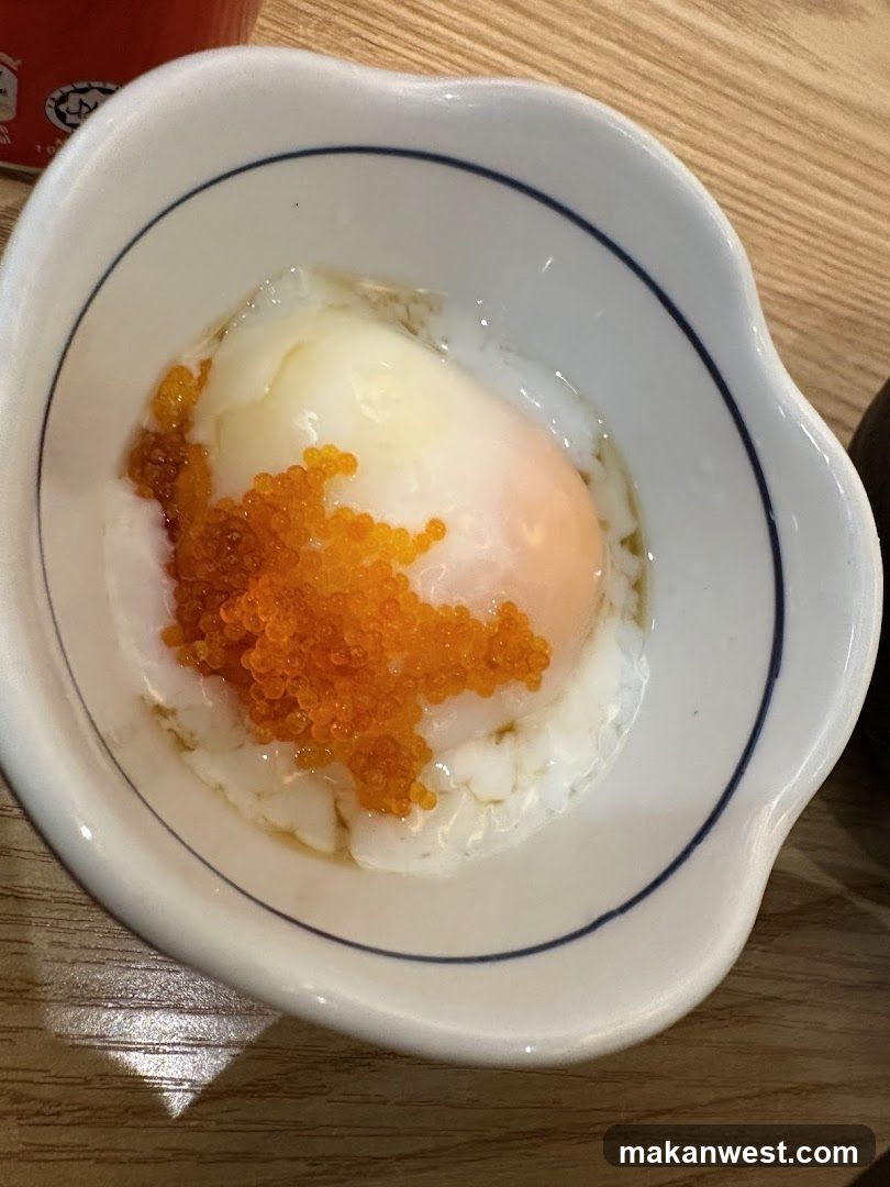 Soft-boiled egg with roe