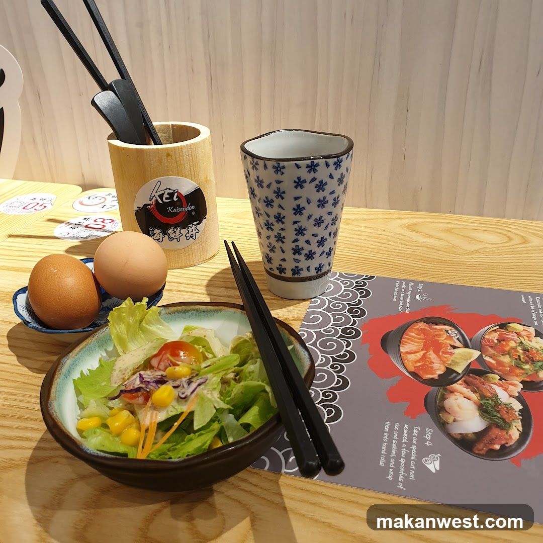 Table Setting with Food and Menu
