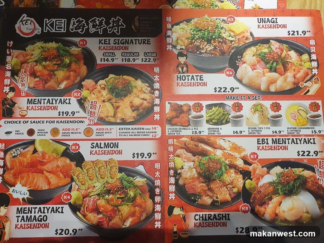 KEI Kaisendon Menu