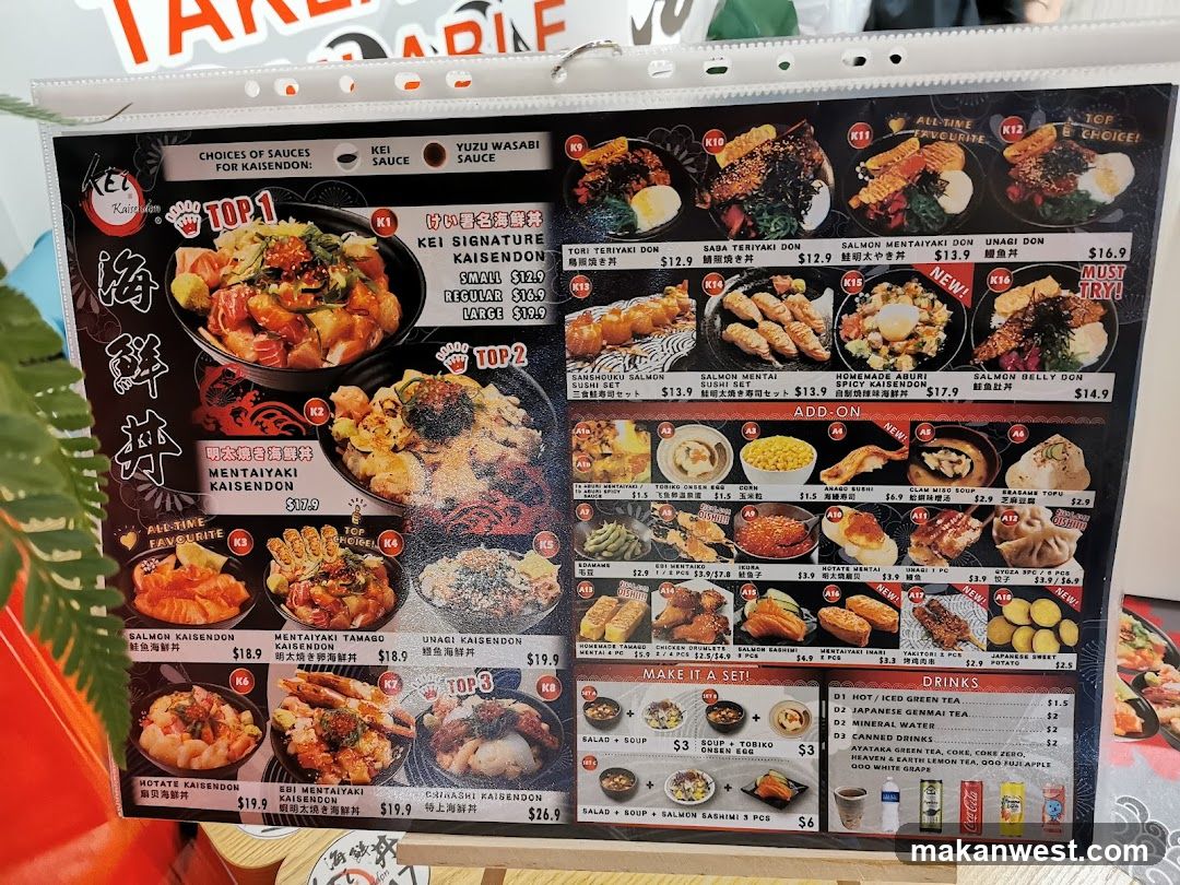 Japanese Kaisendon Menu