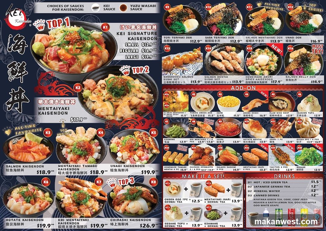 Kaisendon Menu