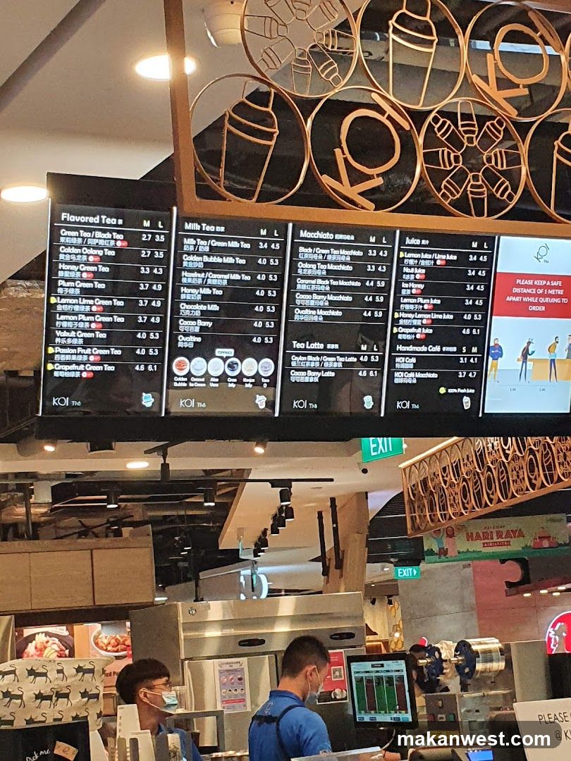 KOI Thé Menu
