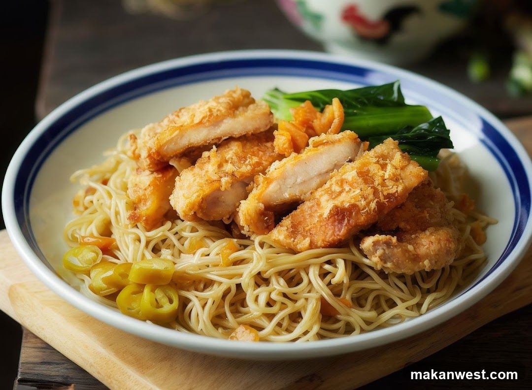 Noodles with Fried Chicken