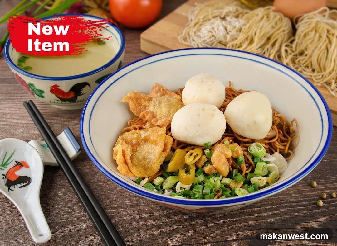 Noodle Dish with Fish Balls and Wontons