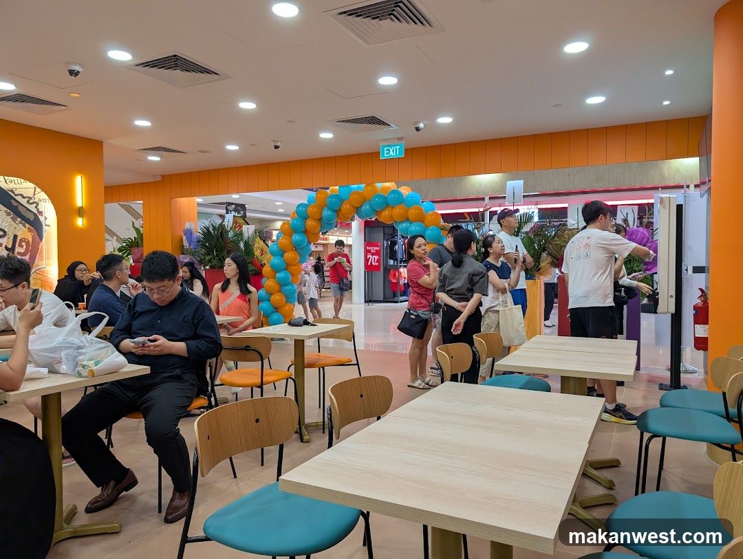 Diners in a brightly lit restaurant