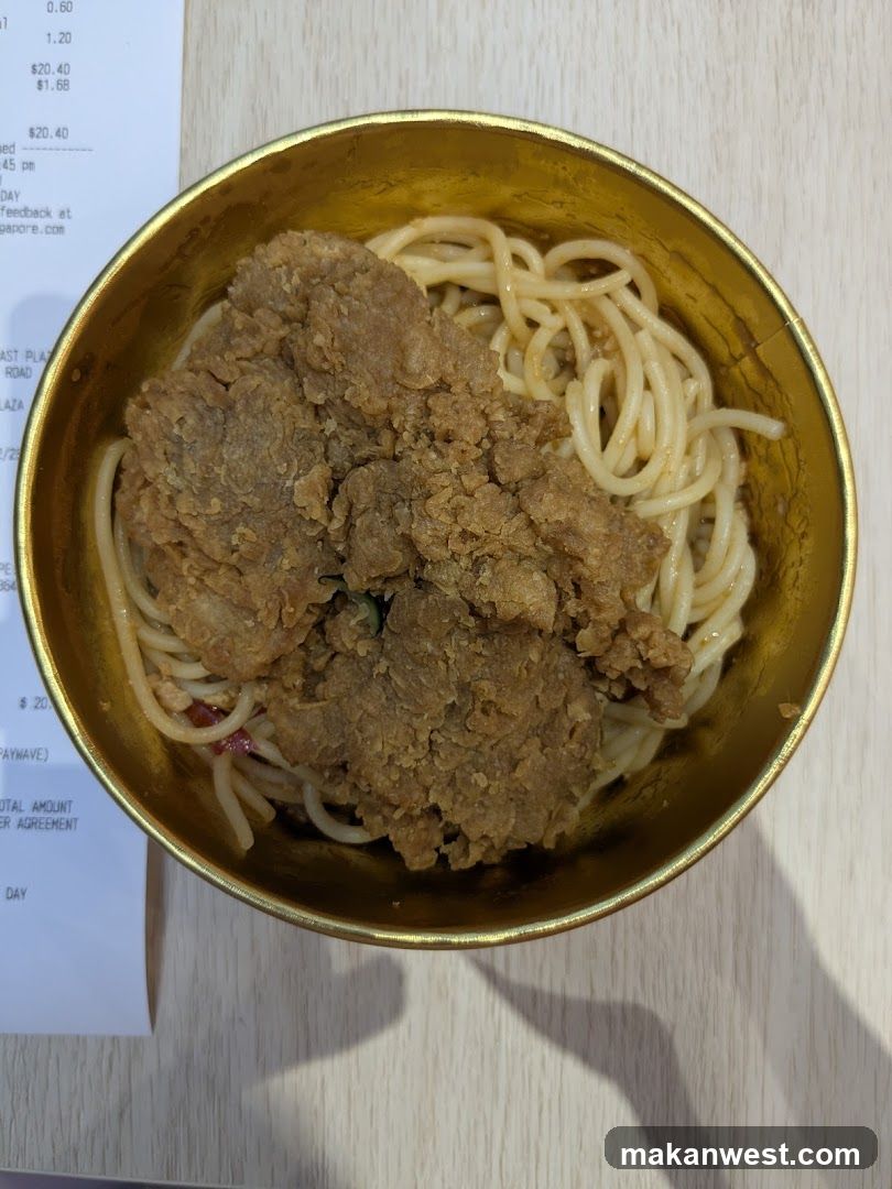 Spaghetti with Fried Chicken