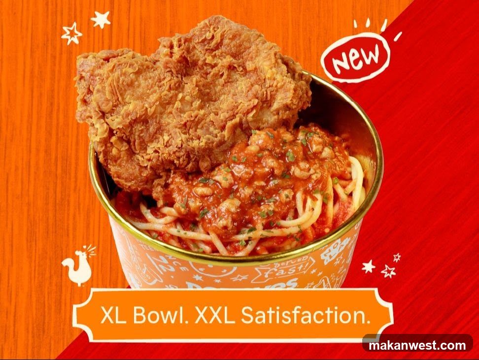 New XL Bowl Spaghetti with Fried Chicken