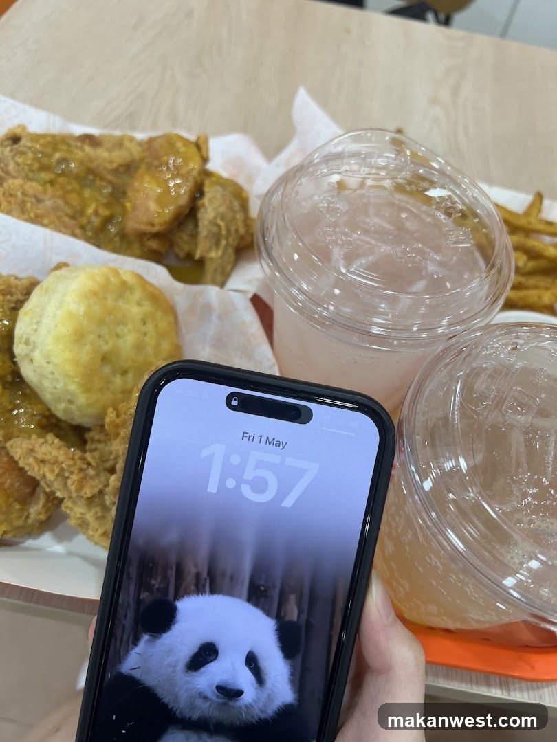 Fried Chicken Meal with Drinks