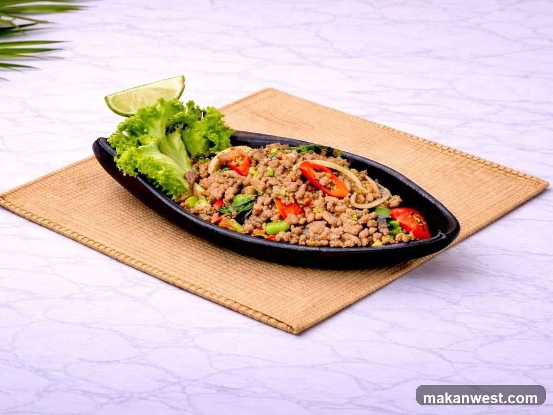 Minced Meat Dish with Lime and Lettuce