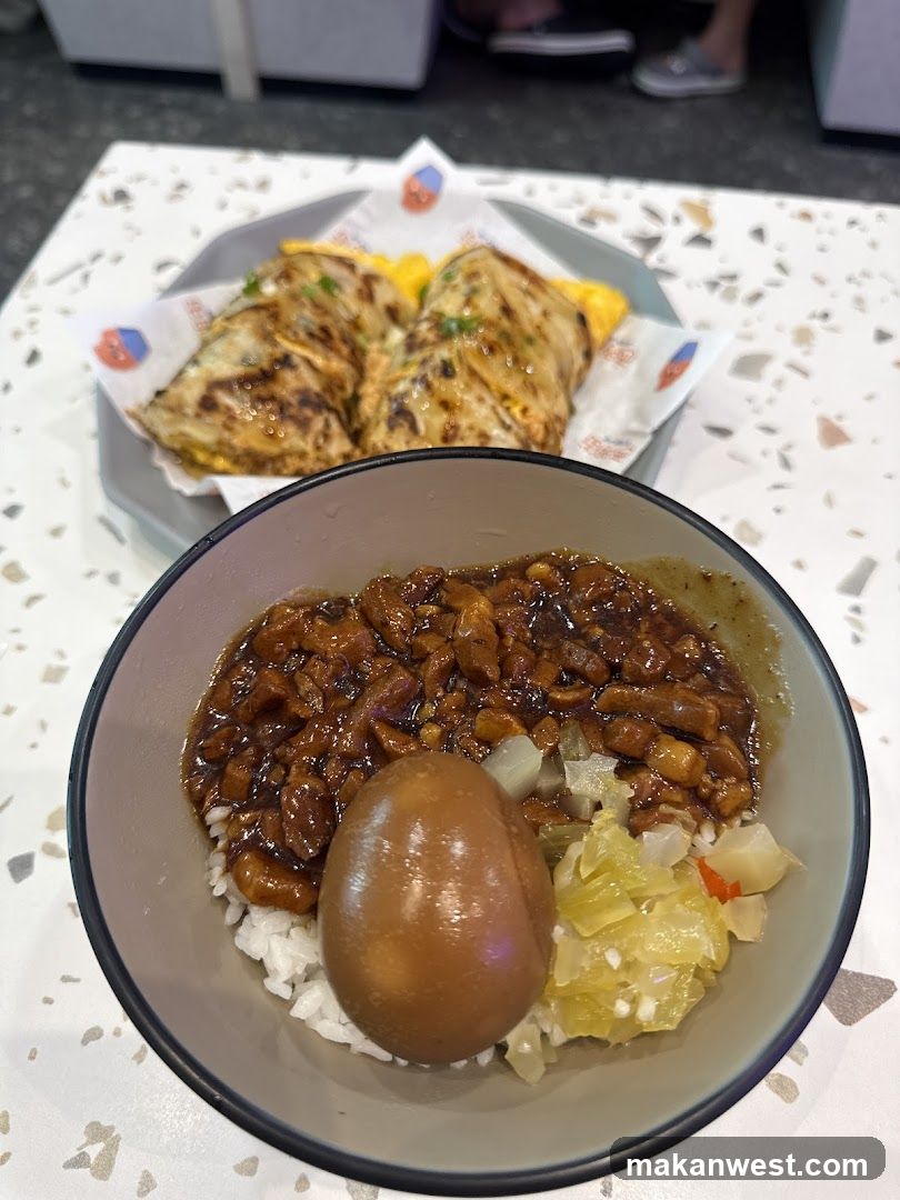 Braised Pork Rice with Egg and Pickled Cabbage