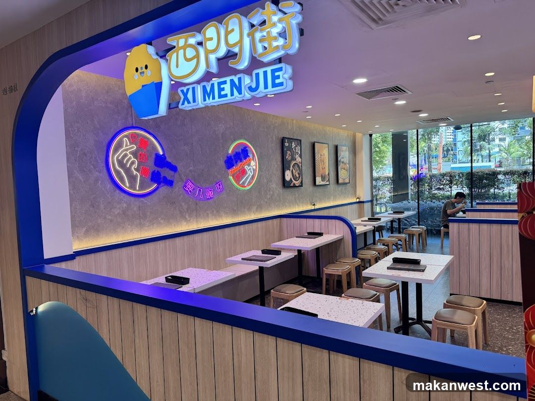 Restaurant Interior with Neon Signs