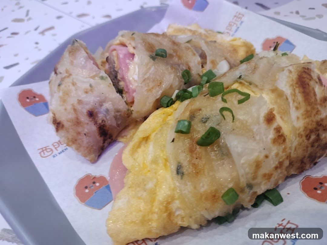 Rolled Crepes with Ham and Egg