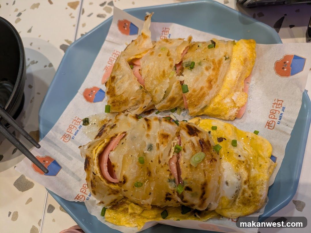 Rolled Crepes with Ham and Egg