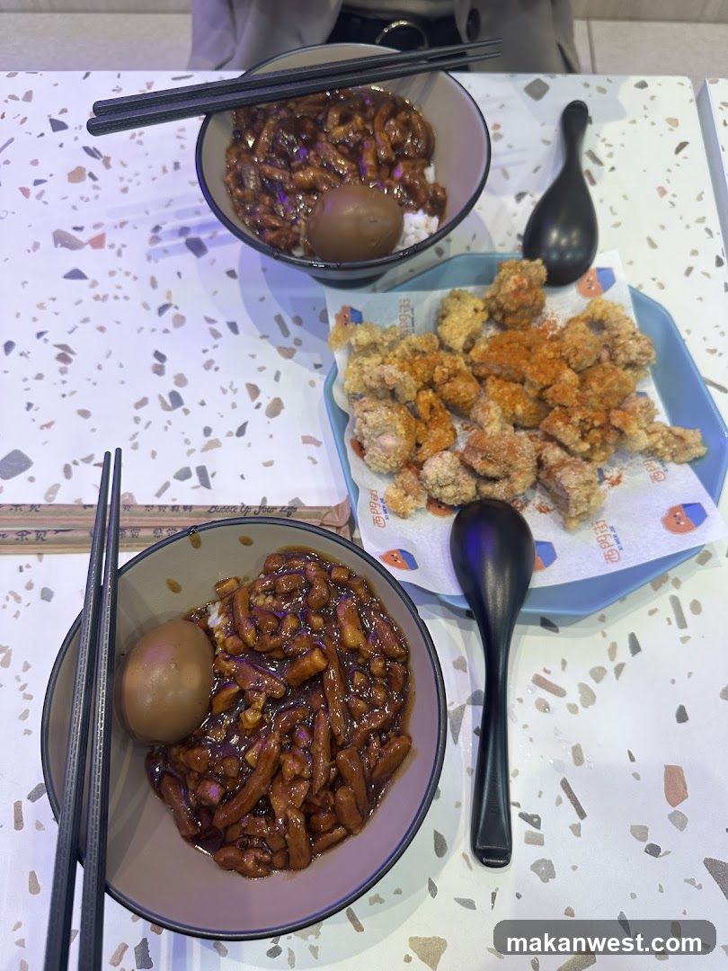 Braised Pork Rice and Fried Chicken