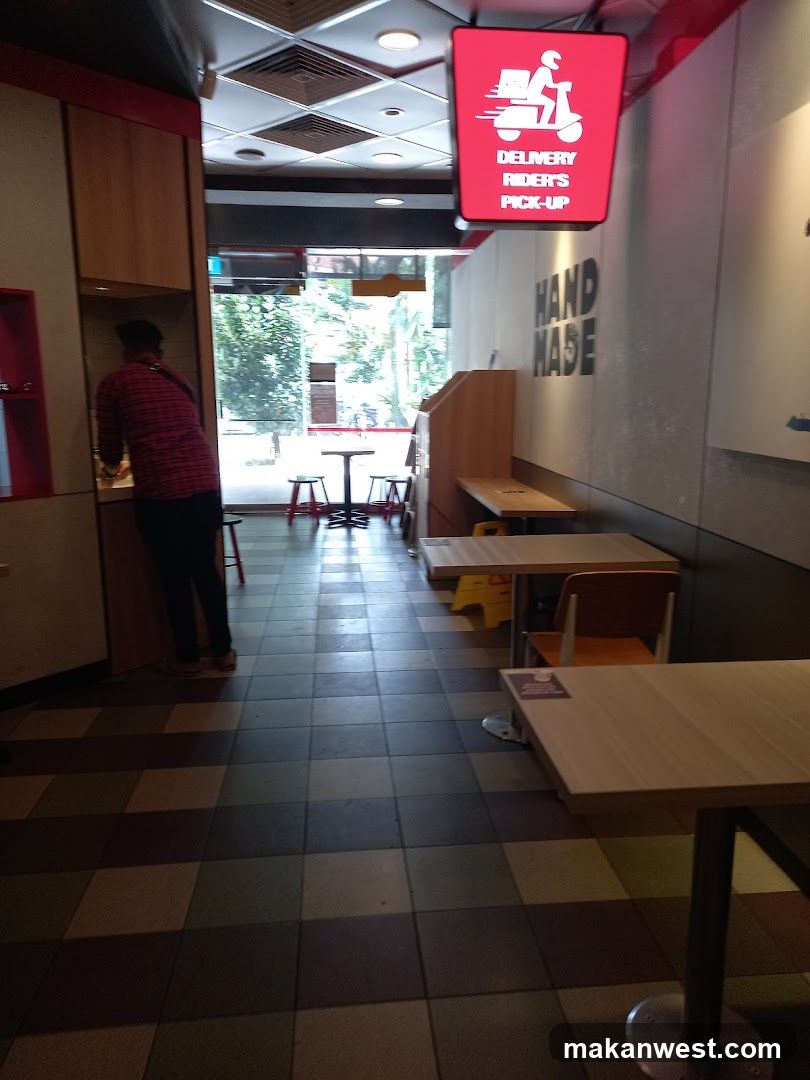 Restaurant Interior with Delivery Sign