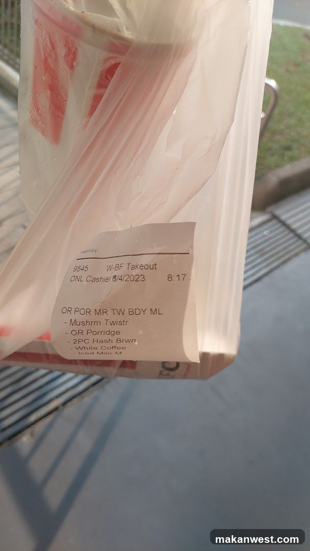 Takeout Bag with Receipt