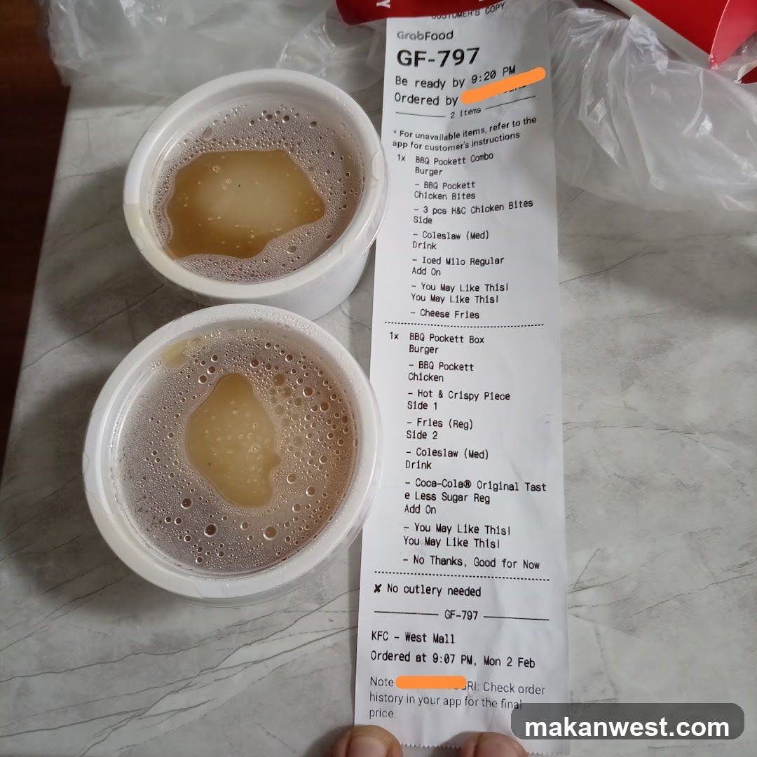 KFC Order Receipt