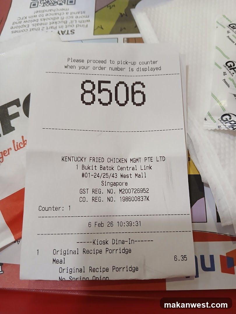 KFC Receipt
