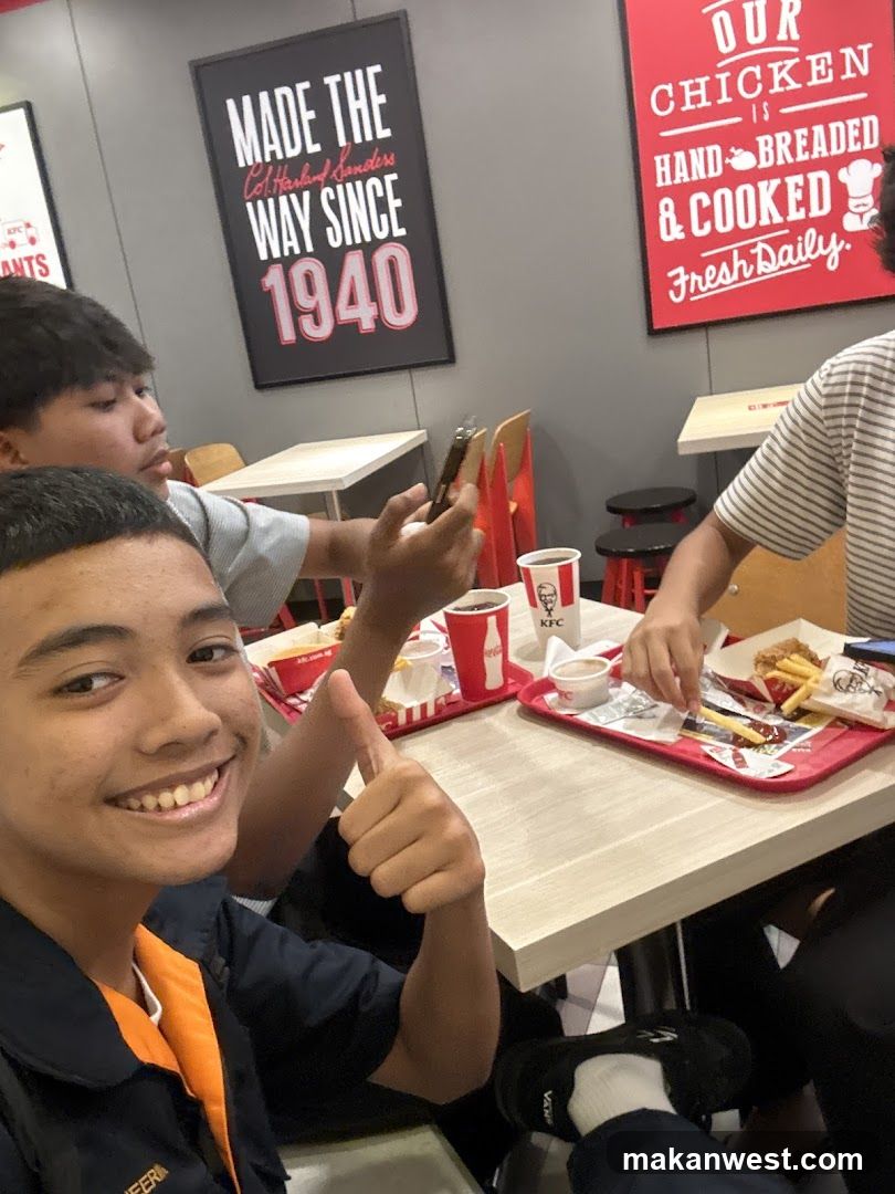 People eating at KFC