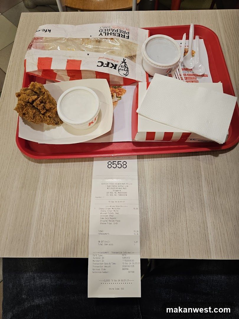 KFC Meal and Receipt