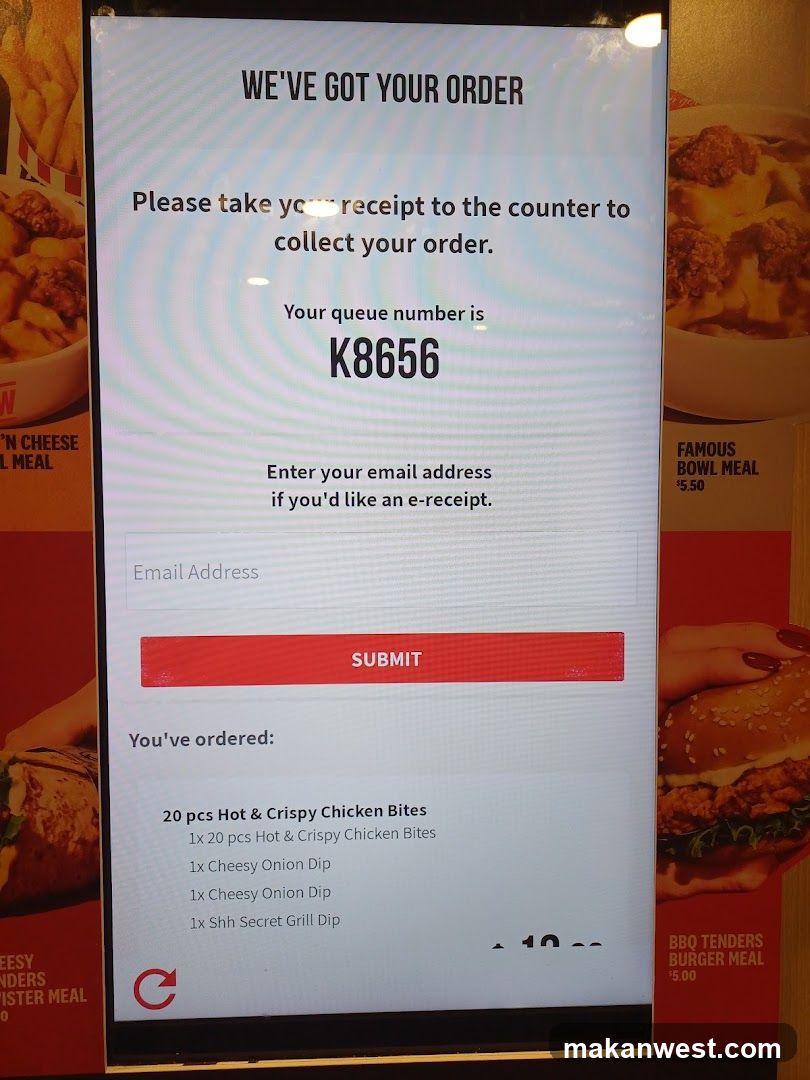 Order Confirmation Screen