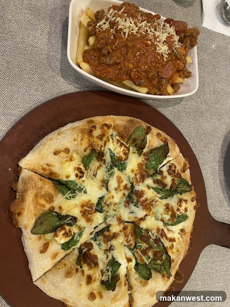 Pizza and Chili Cheese Fries