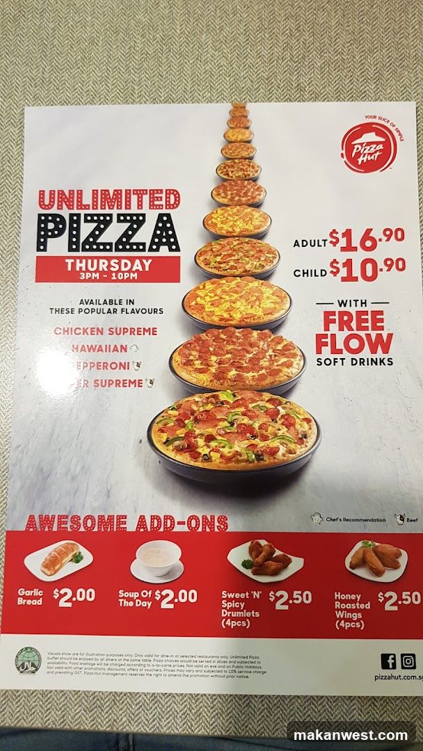 Unlimited Pizza Thursday 3PM - 10PM