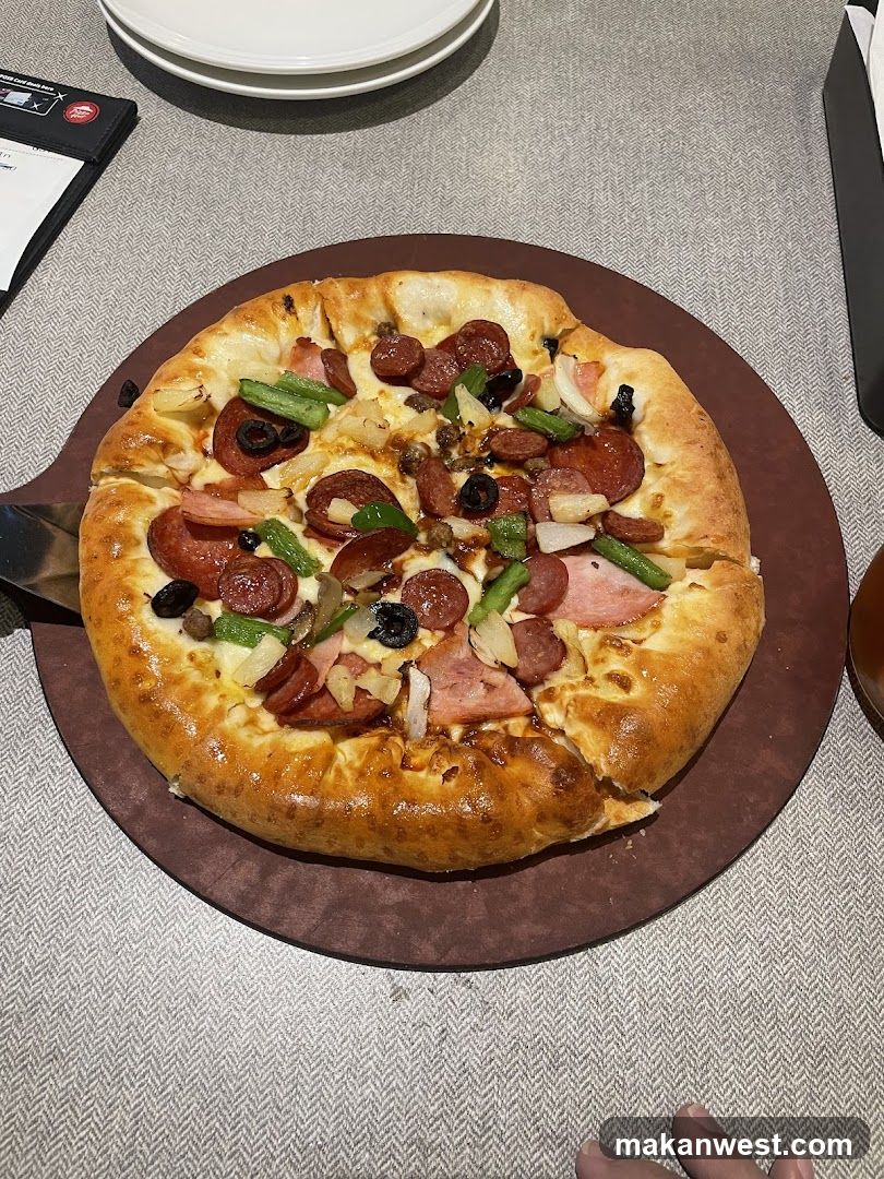 Pizza with various toppings